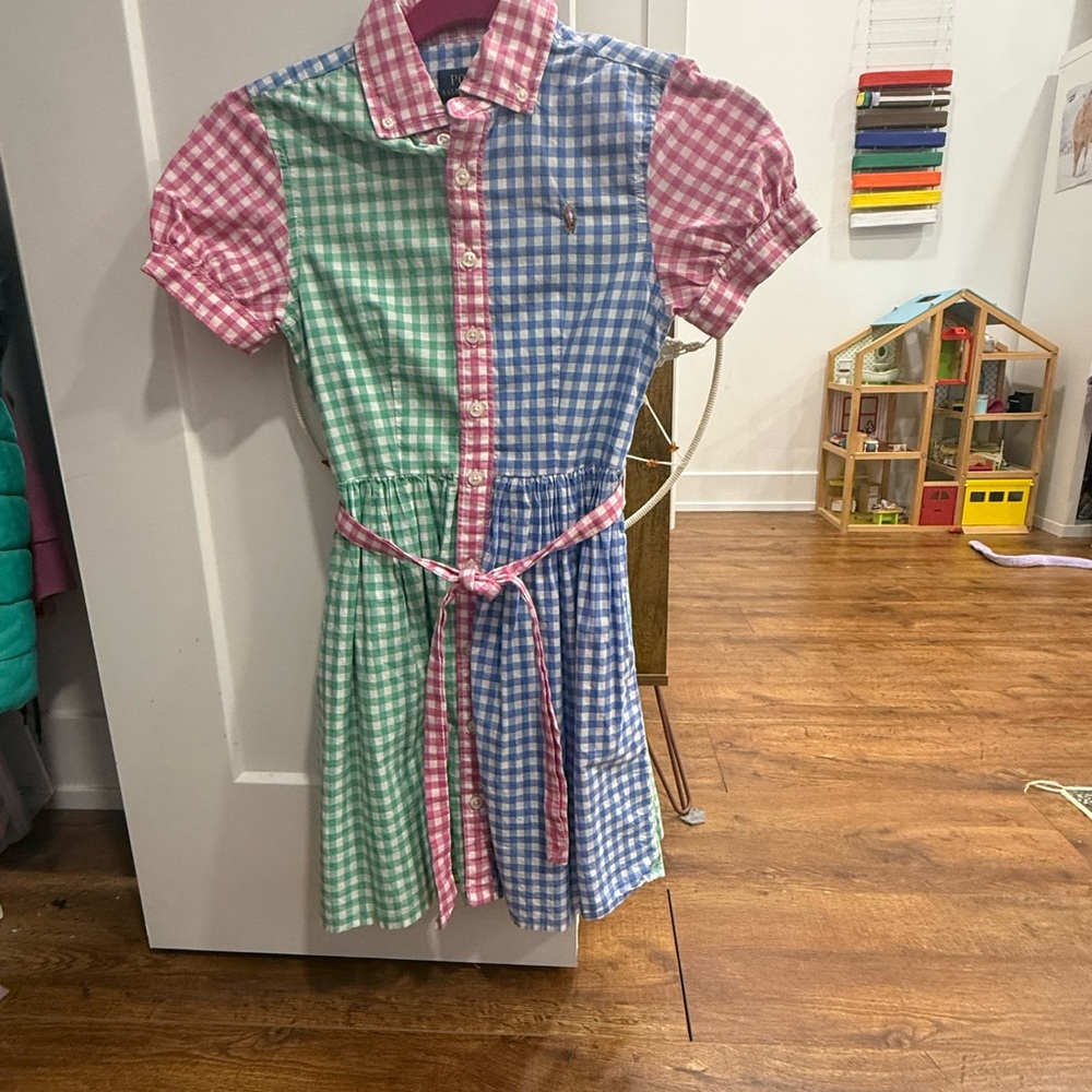 Polo by Ralph Lauren Kids Gingham Dress - Pink, Green, Blue